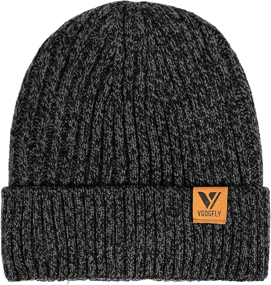 Vgogfly Lined Men Beanie Slouchy Knit Skull Cap Warm Stocking Hats Guys Women Striped Winter Beanie  | Amazon (US)