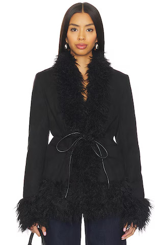 Cressida Faux Fur Sweater in Beige | Revolve Clothing (Global)