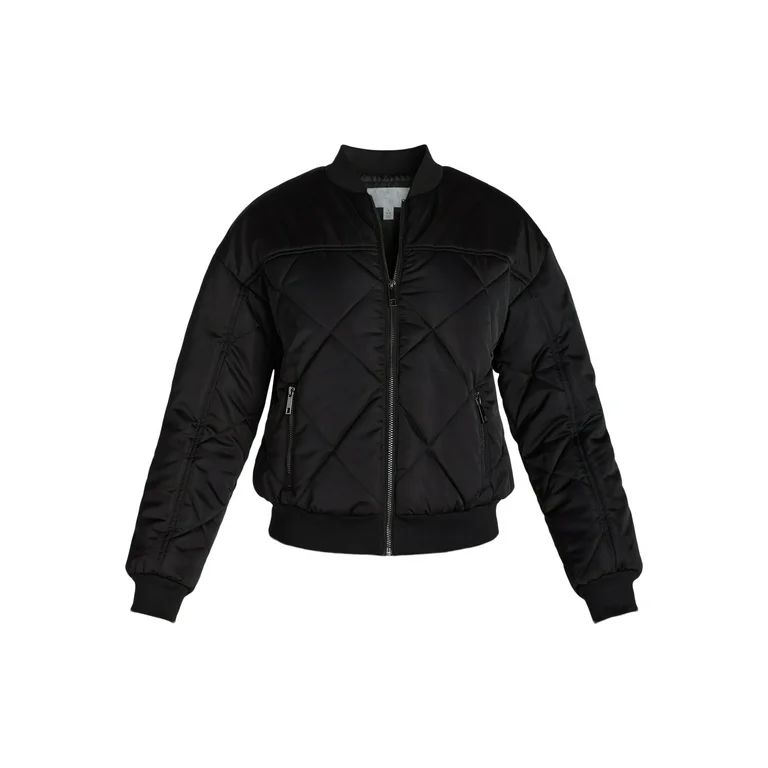 Time and Tru Women's and Women’s Plus Size Quilted Bomber Jacket, Sizes XS-3X | Walmart (US)