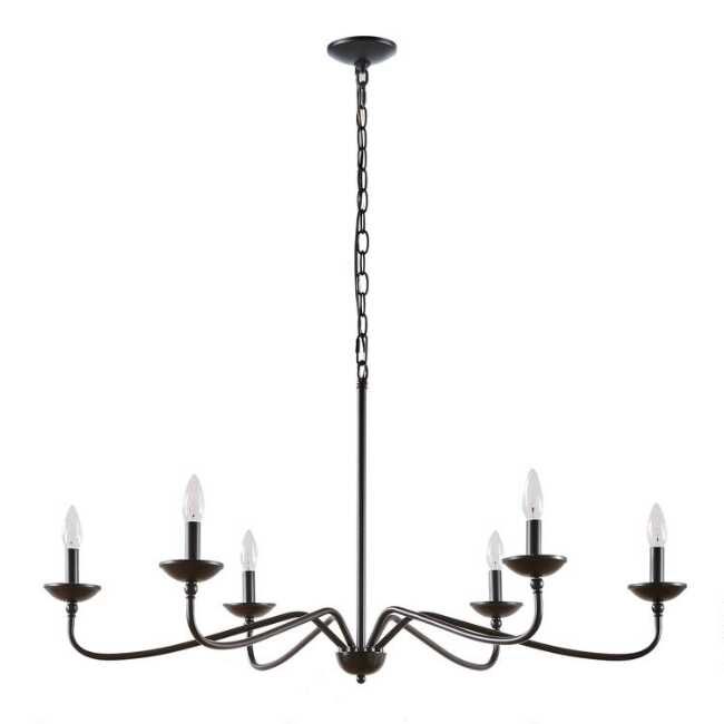 Marc Matte Black Metal Farmhouse 6 Light Chandelier | World Market