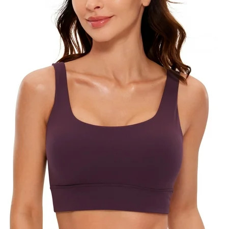 CRZ YOGA Butterluxe Women's U Back Sports Bra Padded Yoga Workout Bras Activewear | Walmart (US)