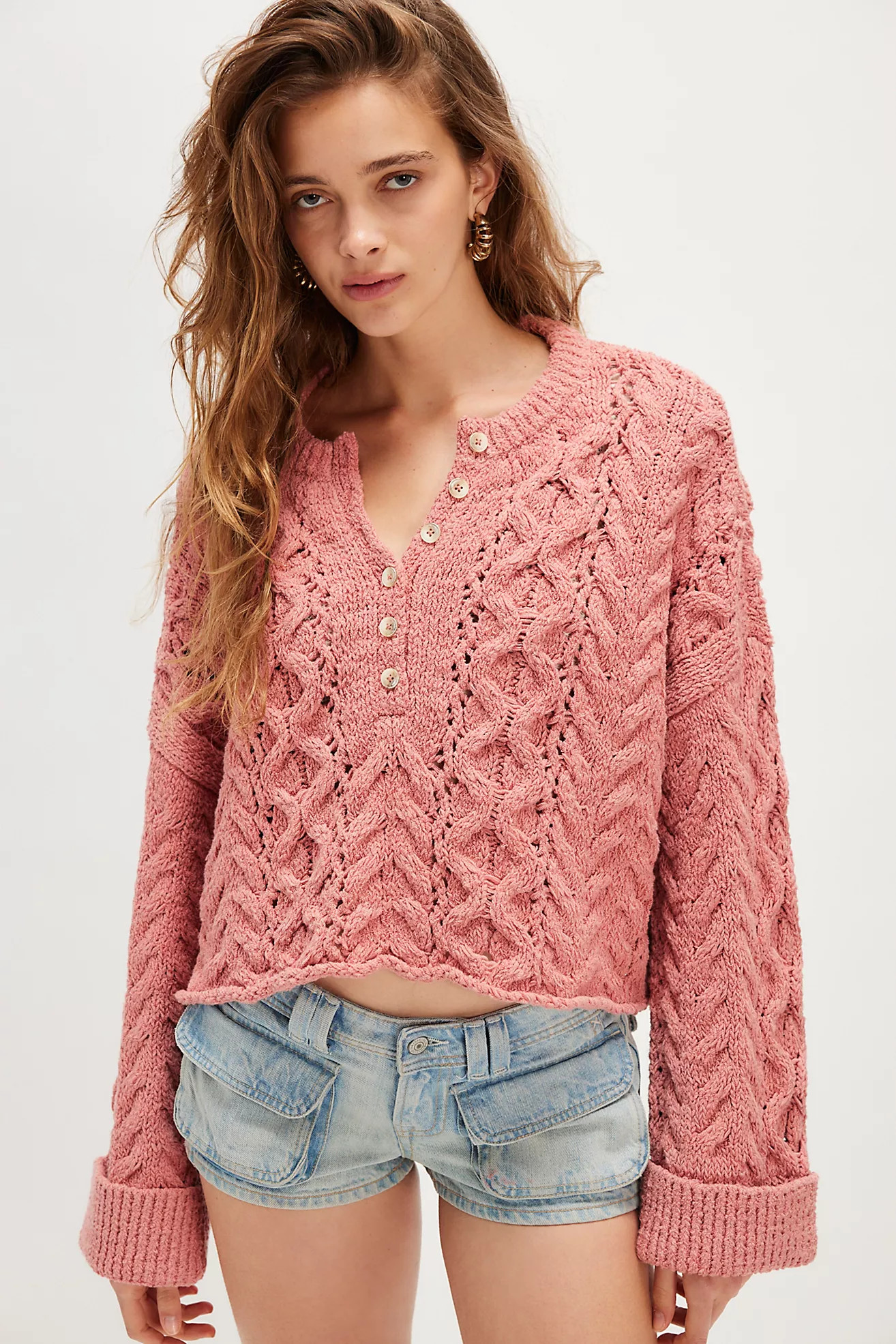 Polly Cable-Knit Sweater | Free People (Global - UK&FR Excluded)
