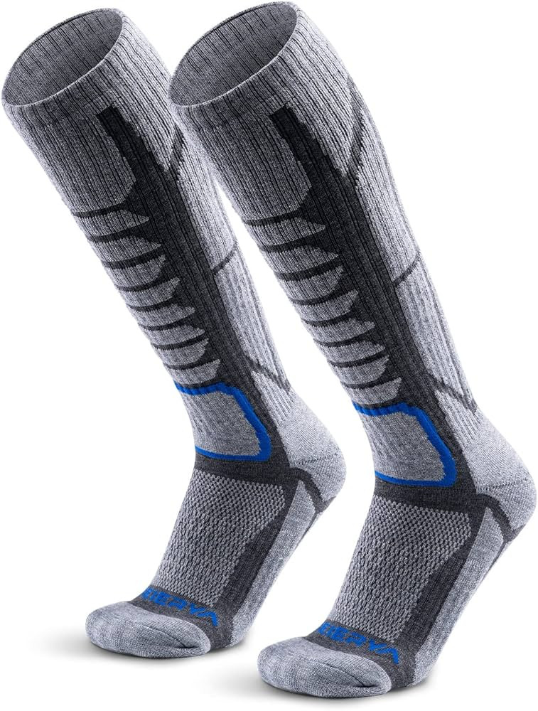 WEIERYA Ski Socks 2 Pairs Pack for Skiing, Snowboarding, Outdoor Sports Performance Socks | Amazon (US)
