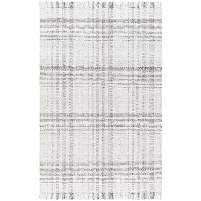 Flurie Recycled P.E.T Dark Gray Flatweave Area Rug | Wayfair North America