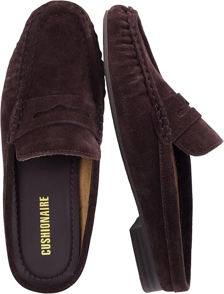 CUSHIONAIRE Heritage Genuine Leather Suede Loafer Mules for Women | Amazon (US)