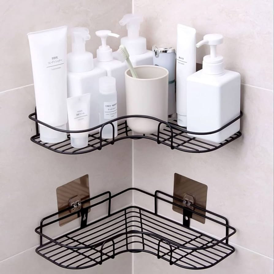Kit 2 Prateleiras Para Banheiro Lavanderia Cozinha Quarto Adesiva Decorativa Organizadora Lateral... | Amazon (BR)