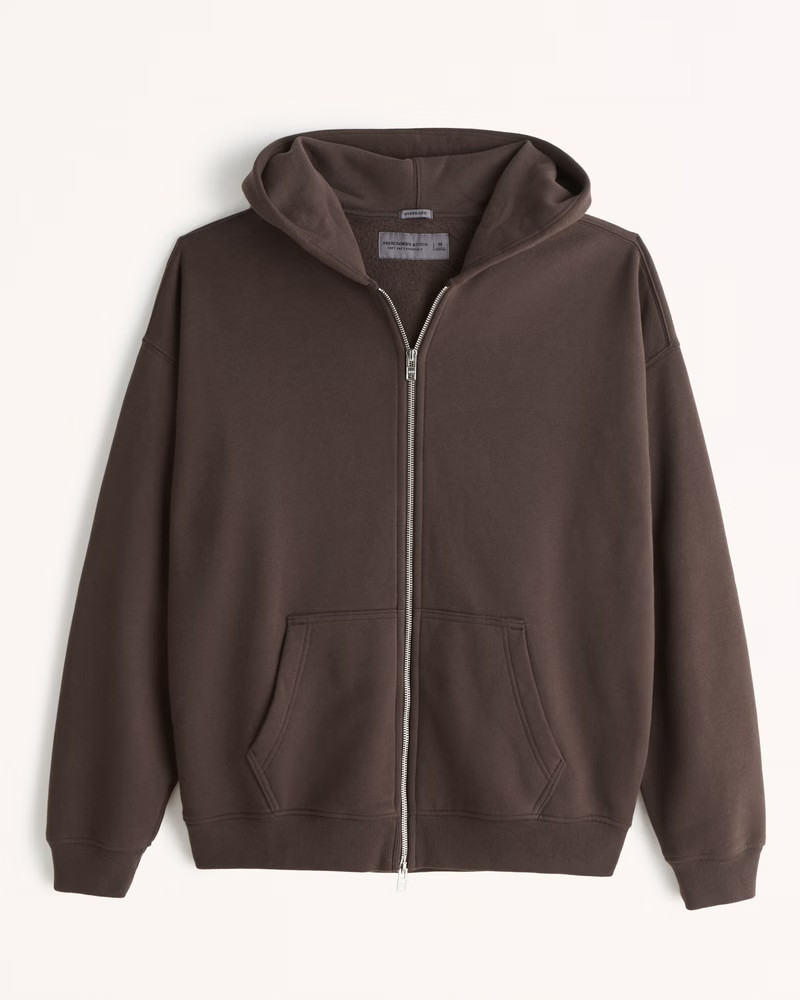 Men's Essential Full-Zip Hoodie | Men's Tops | Abercrombie.com | Abercrombie & Fitch (US)