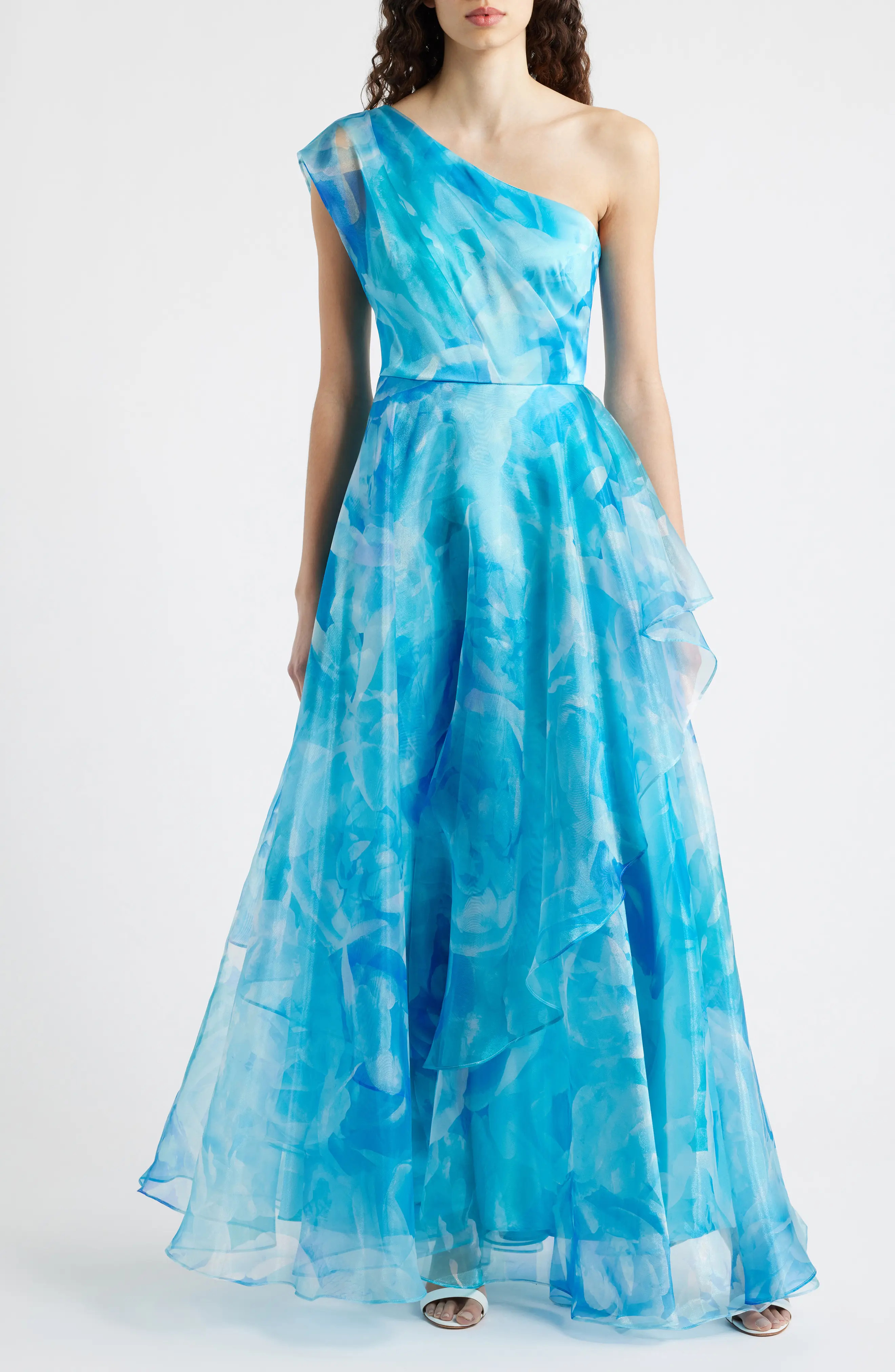 Eliza J One-Shoulder Georgette Ballgown (Women) | Nordstrom | Nordstrom