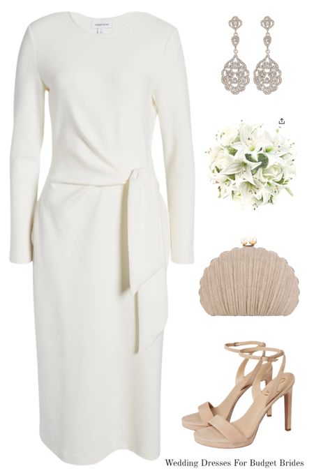 City Hall bride outfit idea for fall wedding.

#whiteknitdress #fauxflowers #neutralsanfals #neutralclutch #falloutfit

#LTKSeasonal #LTKstyletip #LTKwedding