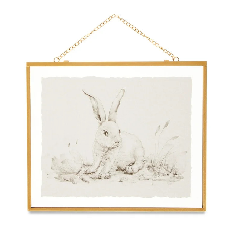 Easter Bunny Sketch Wall Decor, 10 in x 12 in, by My Texas House | Walmart (US)