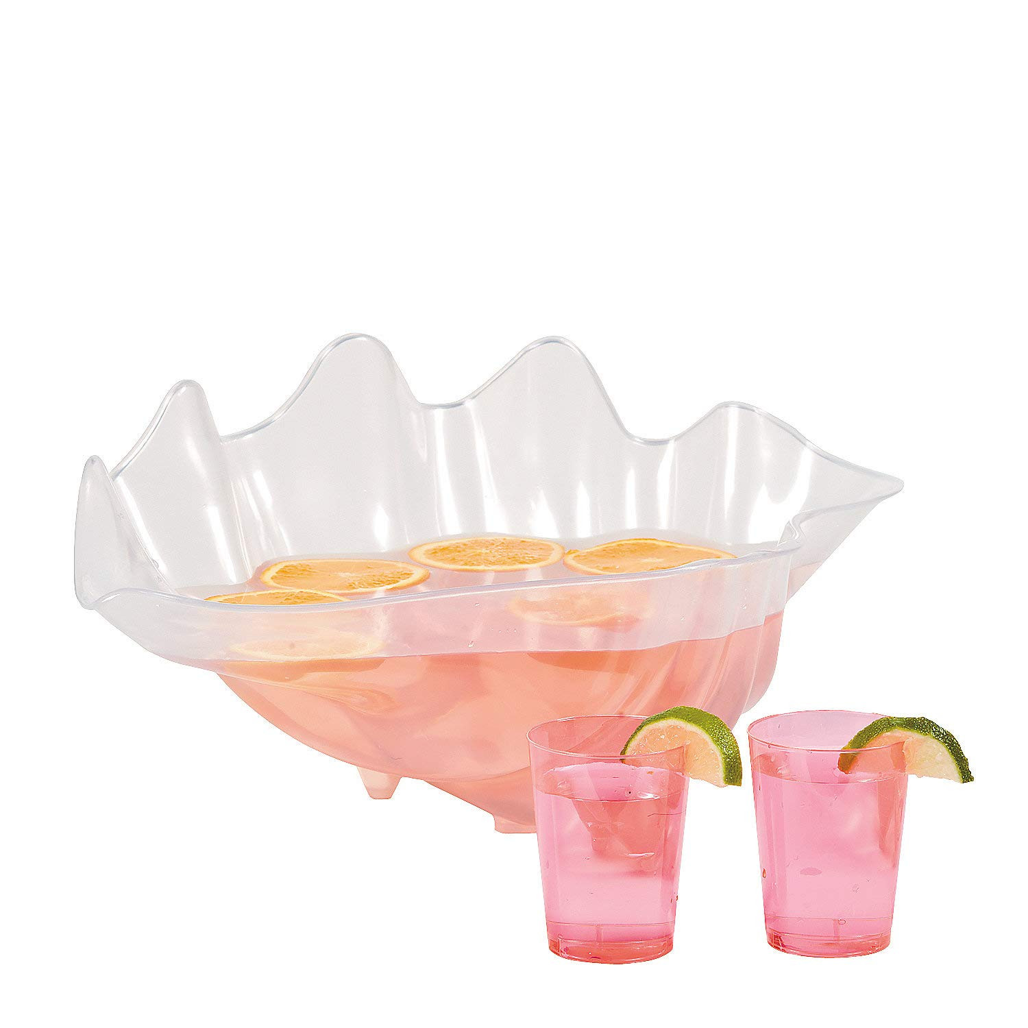 Amazon.com: Fun Express Large Serving Bowl 18-Inch Clear Plastic Seashell Punch Bowl for Parties - Decorative Shell Bowl Beach Theme Events, Luau Celebrations & Outdoor Entertaining | Food-Safe Acrylic Design : Home & Kitchen | Amazon (US)