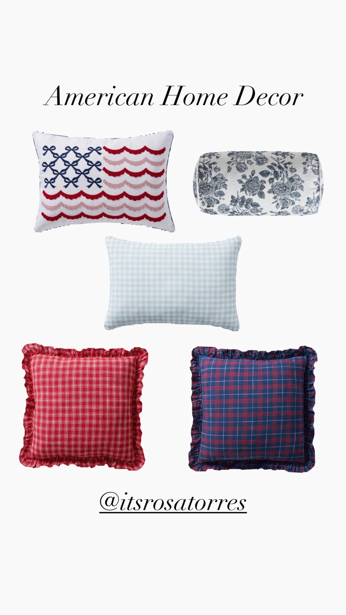 Americana Home Decor to style up your home or your patio furniture. Such fun styles of decor to layer up with different styles of pillows.

#americanapillowdecor #americana #fourthofjulydecor #memorialdecor #americanadecor 

#LTKSeasonal #LTKHome