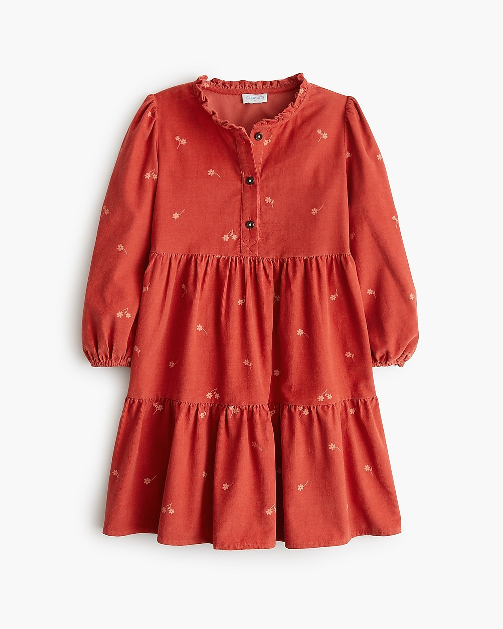 Girls' floral corduroy tiered dress | J.Crew Factory