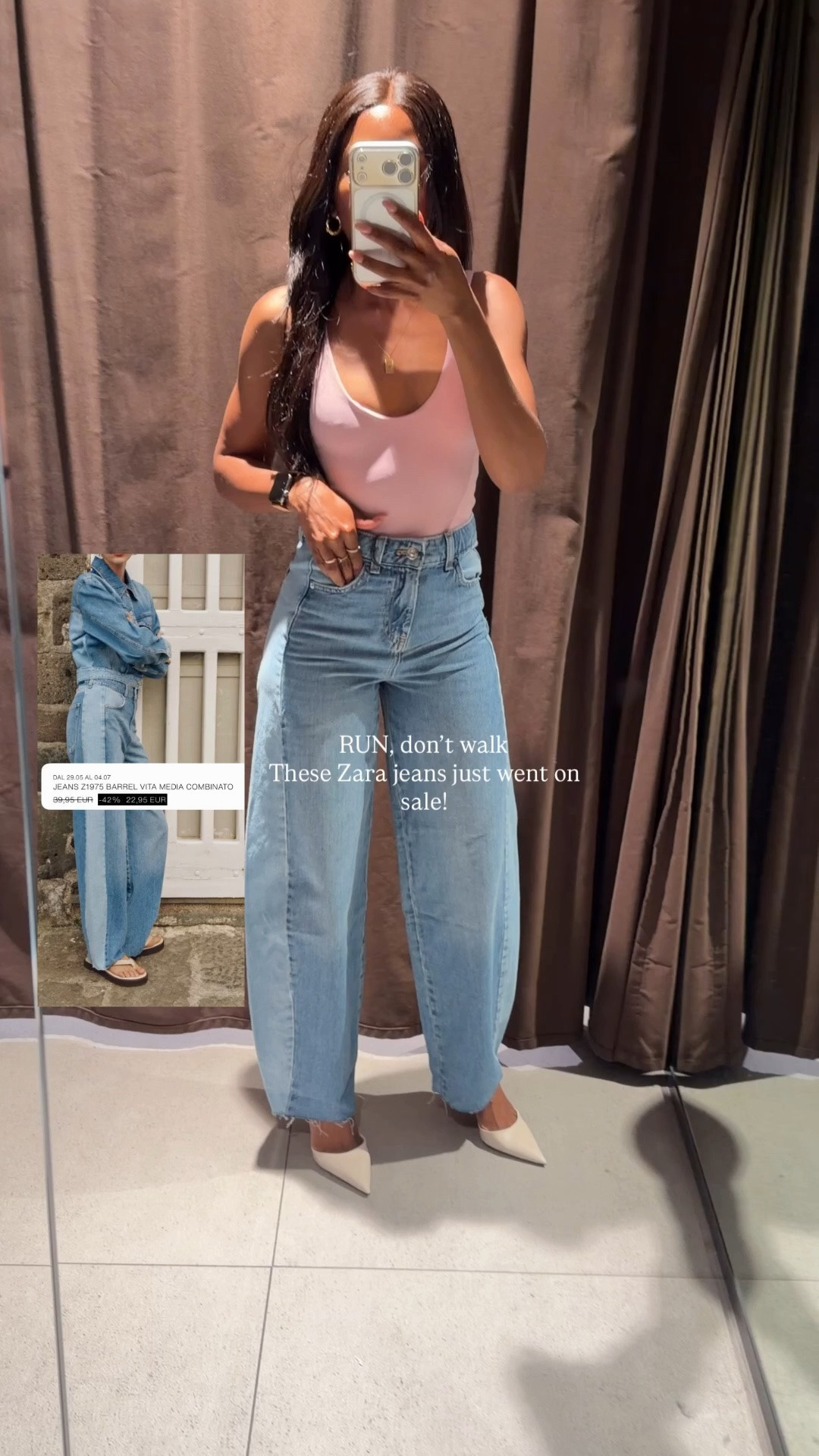 If you’ve been waiting for a Zara sale… this is your sign ✨
These jeans are finally on sale and they’re one of the best pairs I’ve tried recently.
✨U can size up to get the baggy look

#LTKjeans #LTKpetite #LTKstyletip