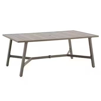 allen + roth Townsend Rectangle Outdoor Dining Table 40.94-in W x 72.83-in L with Umbrella Hole | Lowe's