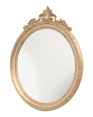 Made In Italy 25x18 Oval Ornate Mirror | TJ Maxx