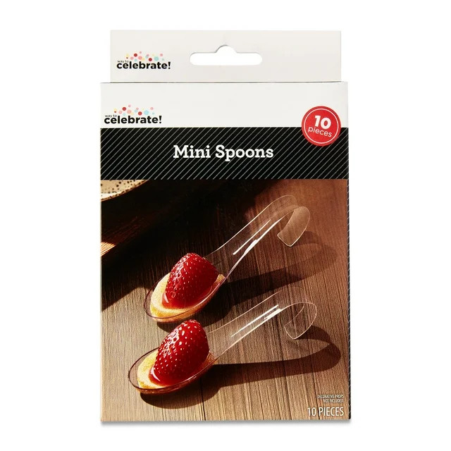 Disposable Plastic Mini Spoons, Clear, 10 Pieces, by Way To Celebrate | Walmart (US)