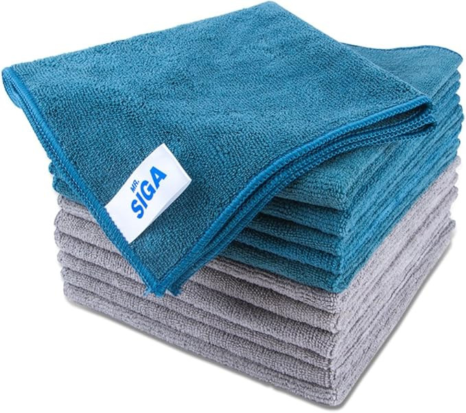 MR.SIGA Microfiber Cleaning Cloth, Pack of 12, Size: 15.7" x 15.7" | Amazon (US)