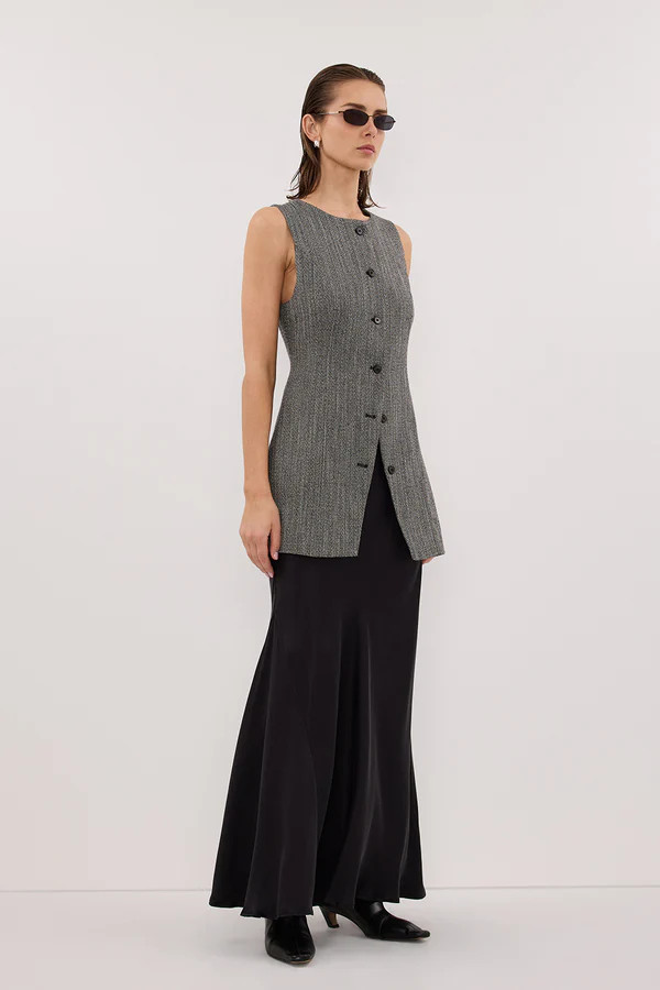 MANHATTAN CHARCOAL TWEED TUNIC VEST | DISSH