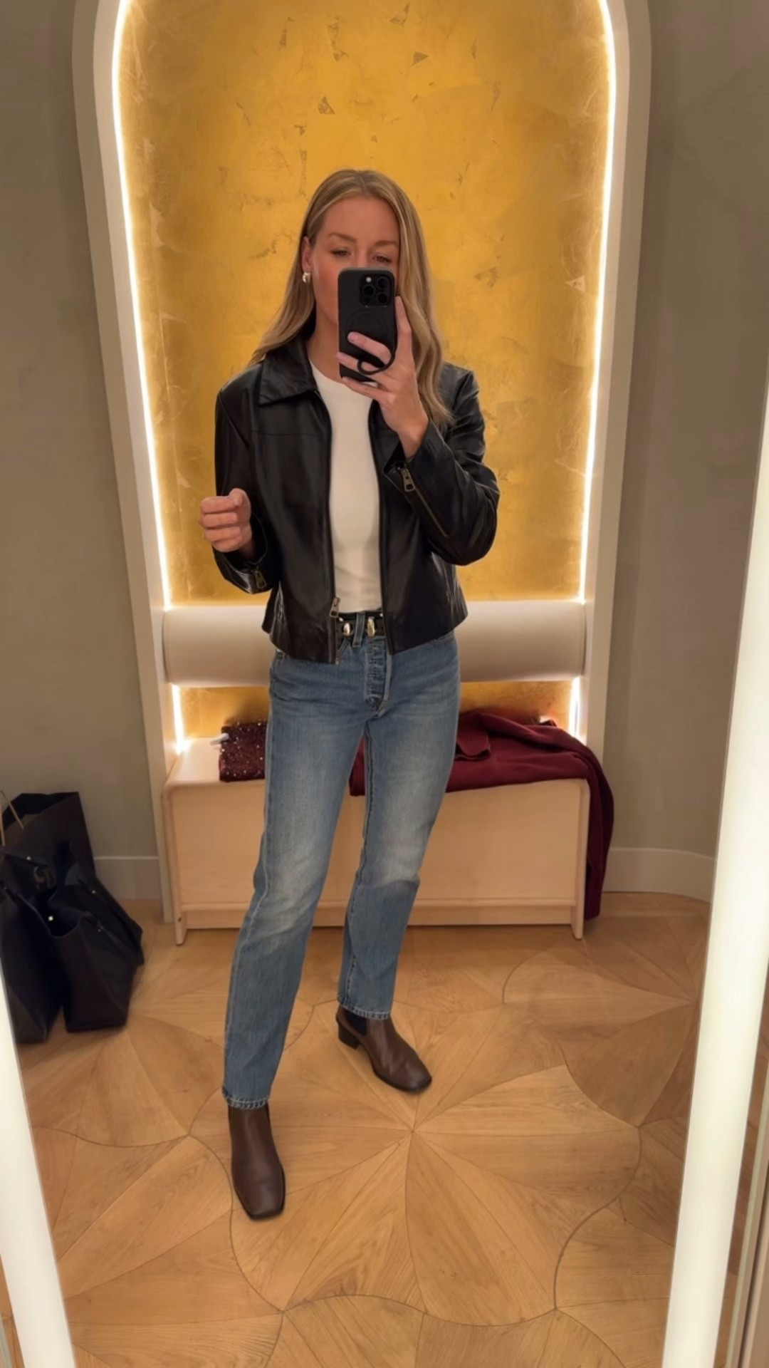 Simple outfit with jeans, boots, and leather jacket! Love this casual fall look, one of my go to! 

#LTKootd #LTKShoeCrush