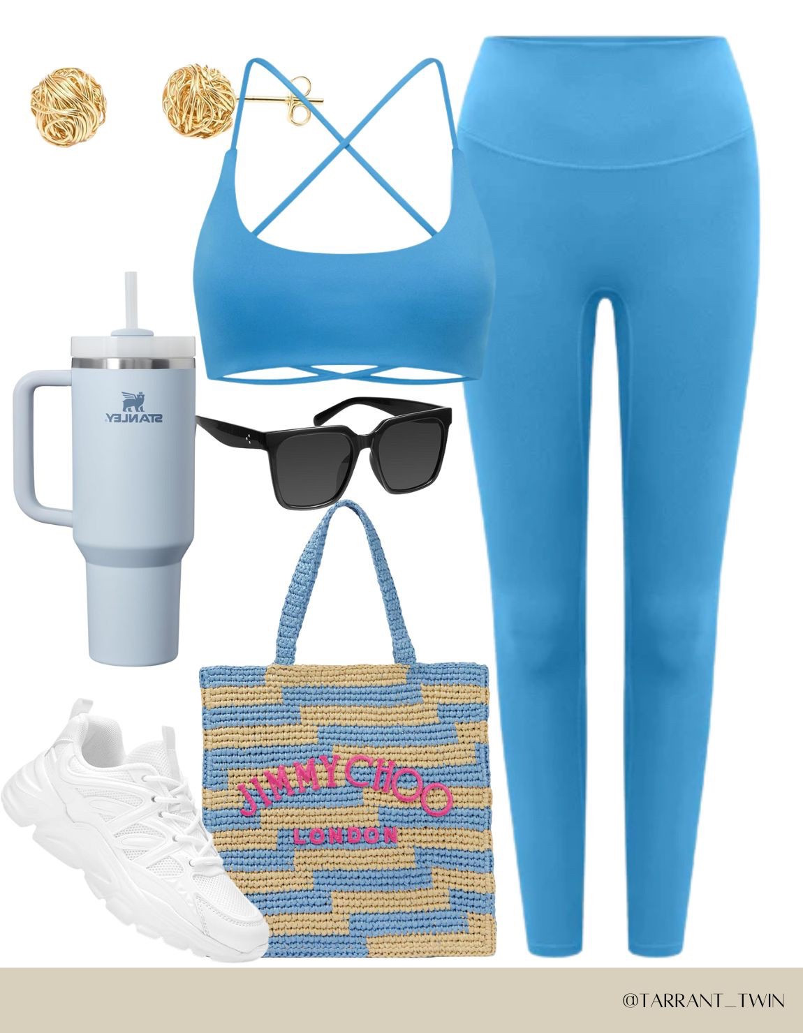 Bold and bright in blue! This eye-catching athleisure look is the ultimate mix of sporty and chic. The criss-cross sports bra and matching leggings are perfect for workouts or casual outings, while the trendy white chunky sneakers and stylish Jimmy Choo woven tote add that designer flair. Don’t forget your Stanley cup and bold sunnies for that on-the-go lifestyle. This outfit is your go-to for hot girl walks, travel days, and weekend errands—where function meets fabulous! ✨🩵

#BlueAthleisure #BoldActivewear #SportyChicStyle #VibrantOutfitVibes #AthleisureGoals #ChunkySneakerTrend #StanleyCupAesthetic #JimmyChooTote #TravelStyleInspo #WorkoutOutfitInspo #HotGirlWalkLook #WeekendStyleGoals #ColorfulActivewear #FitnessFashion #TarrantTwinStyle

#LTKActive #LTKStyleTip #LTKShoeCrush