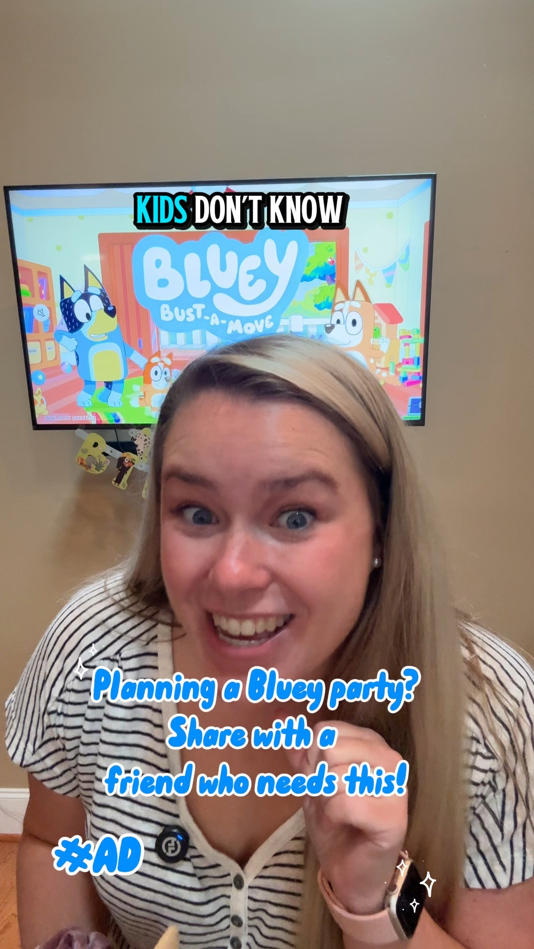 No planning. Just play. 💙🐾
Our Bluey party at Grandma’s turned into a full-on Bluey: Bust-a-Move adventure with Nex Playground — the kids were part of the show, the Grannies made an appearance, and there may have been a few “nana naps” between rounds. 😂

Everything’s already built in — from Musical Statues to Keepy Uppy — so you can just plug it in and play!

💙 Screen time that gets everyone moving.
🎮 Get Bluey: Bust-a-Move and tons of other favorites with Play Pass!

👉 Share with a friend who’s planning a Bluey party — they’ll thank you later!


#LTKKids #LTKFamily #LTKGiftGuide