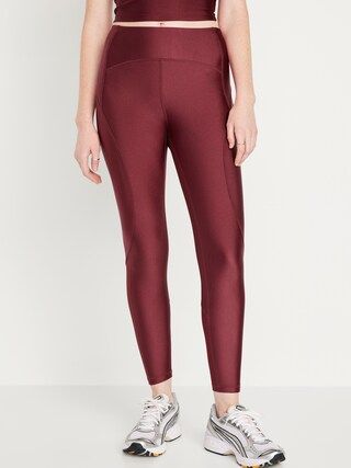 High-Waisted PowerSoft 7/8 Shine Leggings for Women | Old Navy (US)