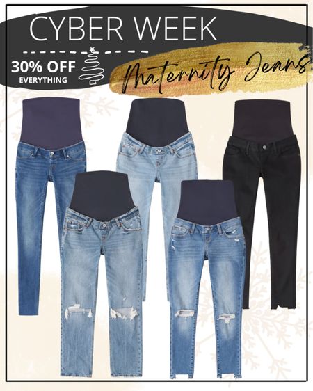 Maternity jeans from Abercrombie on sale. Go with pre pregnancy size 

#LTKunder100 #LTKSeasonal

#LTKsalealert #LTKCyberweek #LTKbump