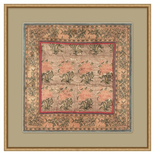 Vela French Country Pink Floral Gold Frame Mixed Media - 28x28 | Kathy Kuo Home