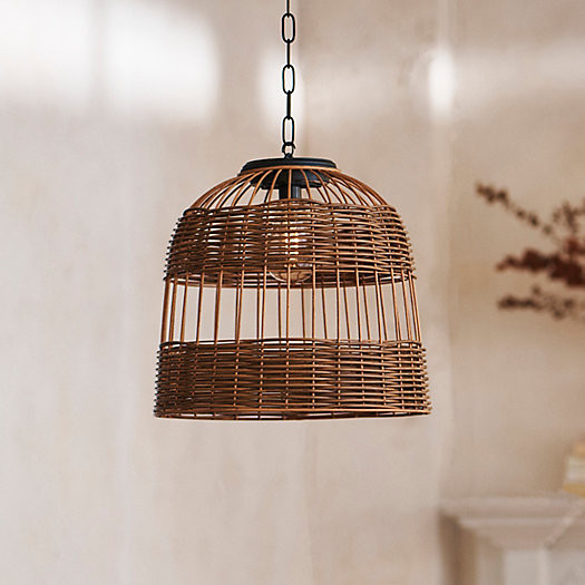 Wicker Dome Solar Pendant | Terrain