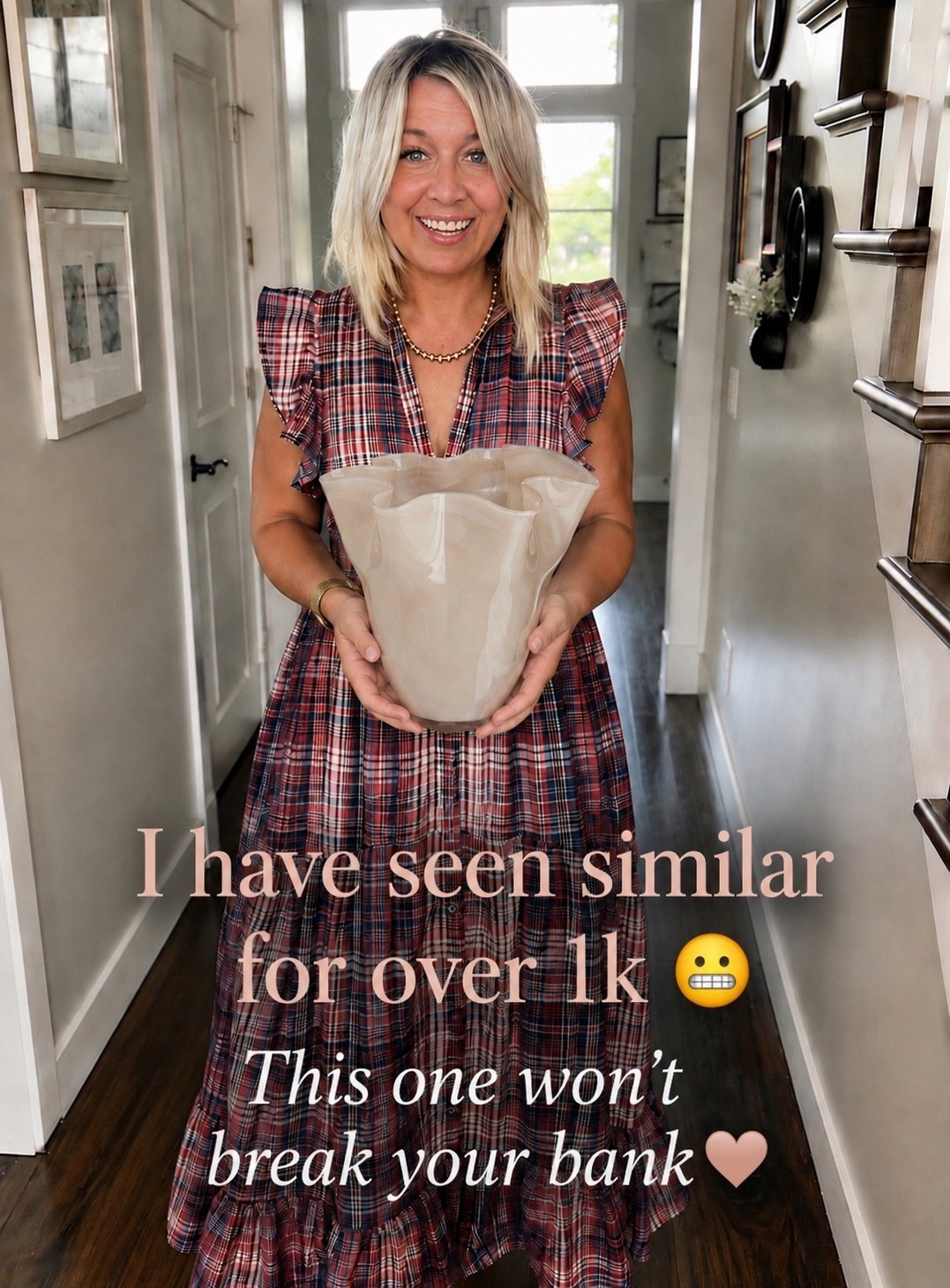 🌸Comment SHOP for links
🌸Check that you’re following @anyaslooks so Instagram lets me send the link :)
🌸I may receive a small commission if you shop through my links (at no extra cost to you)
🌸Follow @anyaslooks for more midsize over 50 ootd

I’ve seen similar statement vases for over $1,000… this one is UNDER $40! 🙌🏻

The soft ivory color, gorgeous ruffled edge and organic shape give it that high-end designer look without the designer price tag. 🤍 It’s such an easy way to make a console, coffee table or dining table look more elevated.

And can we talk about how pretty it looks with this fall plaid dress?! 🍂

Under $40 for a vase that looks this expensive = SUCH a good find.

midsize fashion over 50 • affordable home decor • designer look for less • statement vase • luxury look for less • high end home decor finds • affordable decor finds • fall home decor • neutral home decor • organic modern decor • women over 50 style • midsize fall fashion • fall dress over 50 • size 14 style • Anya’s Looks