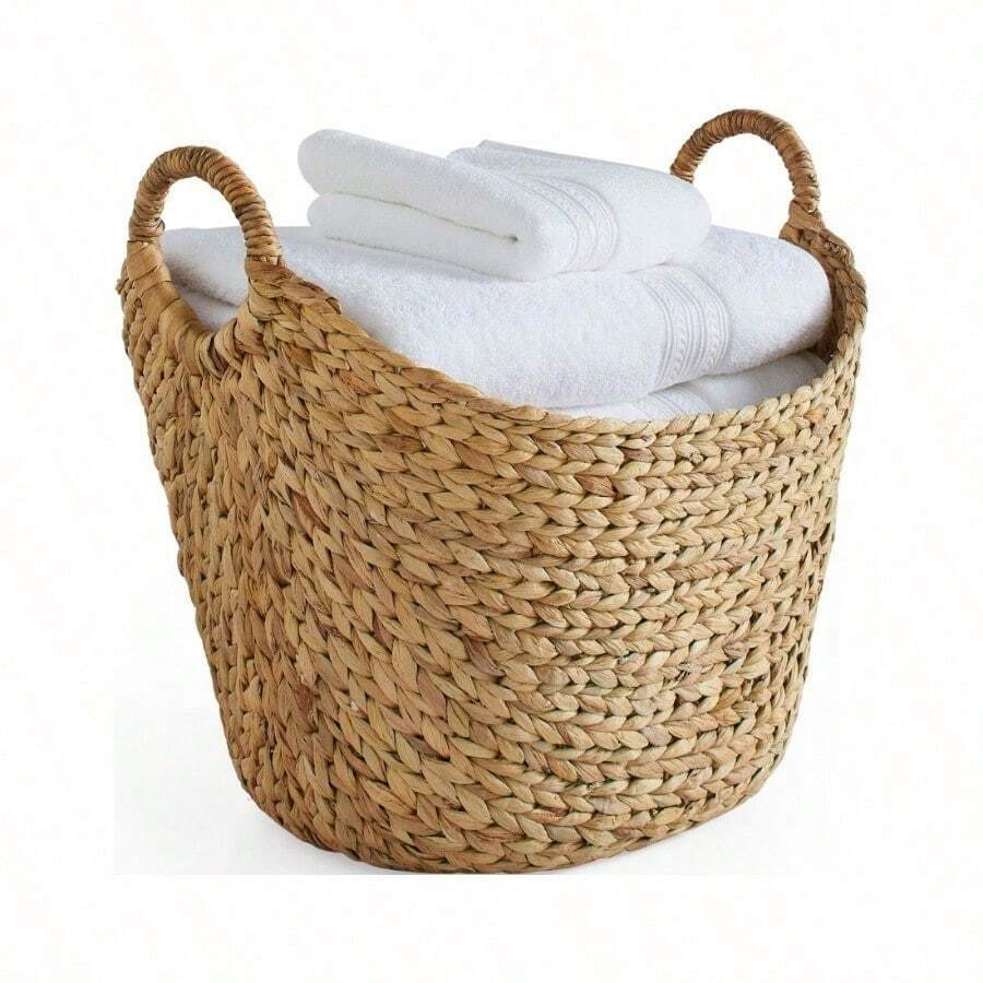 SHEIN X Heather Rae Natural Water Hyacinth Boat Decorative Storage Basket, Oversized, Hand-Woven,... | SHEIN