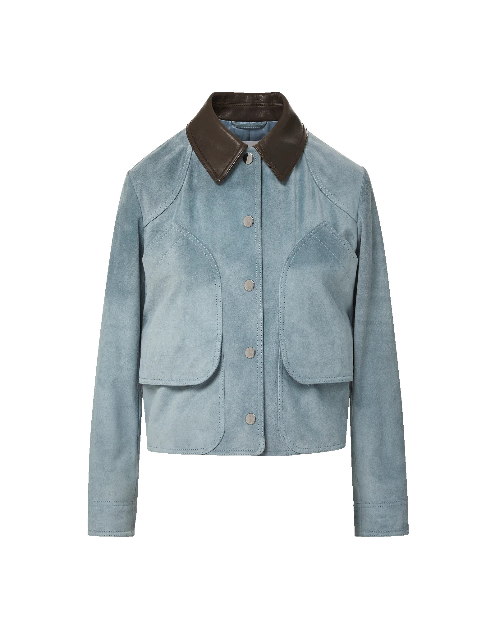 Walters Suede Cropped Jacket in Light Blue Steel | Veronica Beard | Veronica Beard
