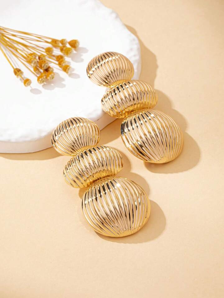 One Pair Of Fation Stud Earrings Clear Surface Chunky Jewelry | SHEIN