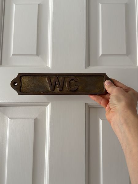WC plaque for powder room door 🤎 

#LTKfindsunder50 #LTKhome