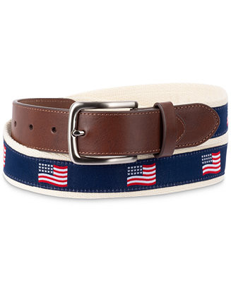 Club Room Men's Flag Ribbon Belt, Created for Macy's - Macy's | Macy's