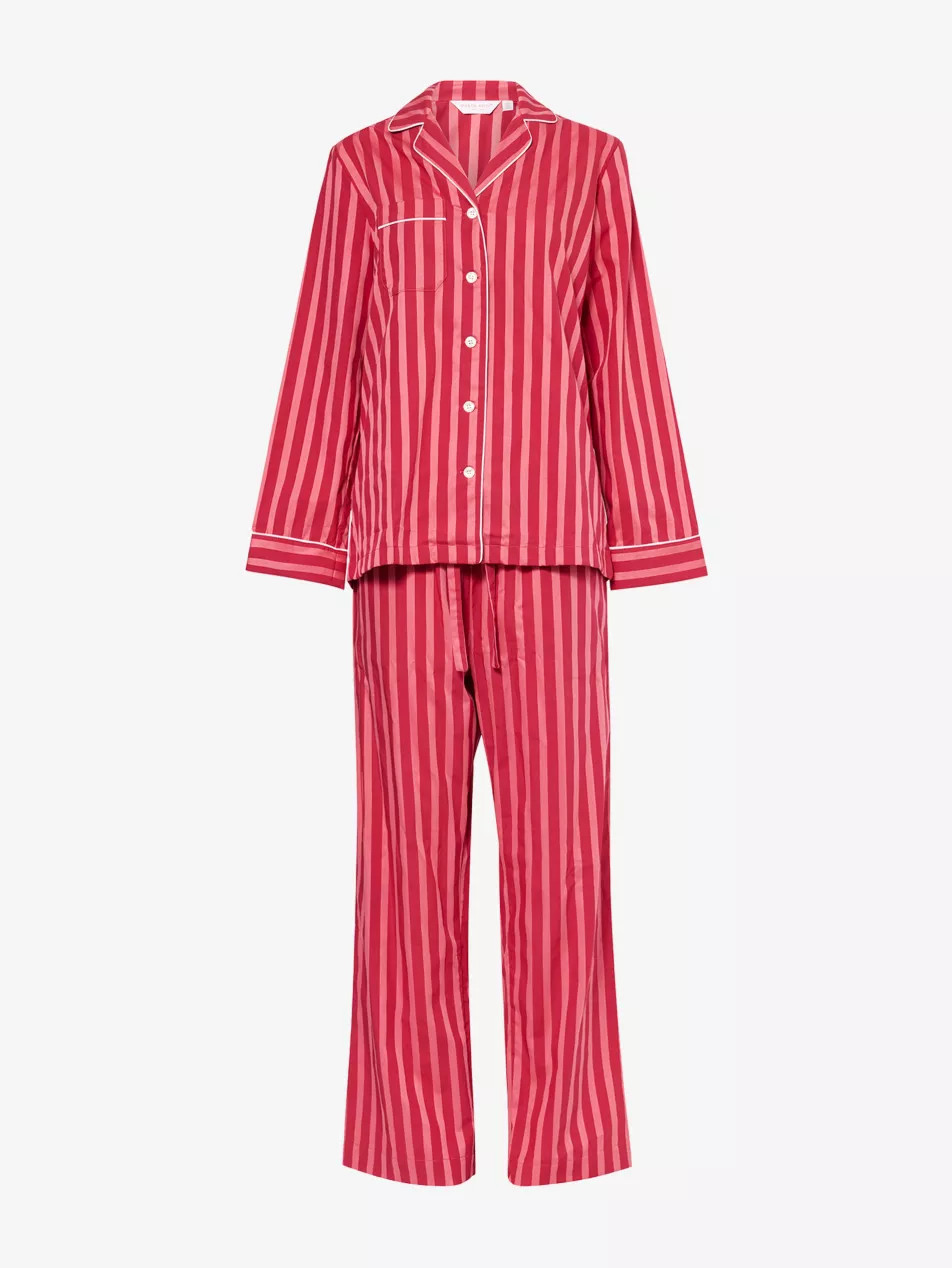 Capri Striped Cotton-Poplin Pyjama Set | Selfridges