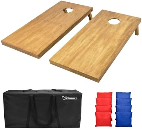 GoSports 4 ft x 2 ft Regulation Size Wooden Cornhole Boards Set with Light Brown Finish - Include... | Amazon (US)