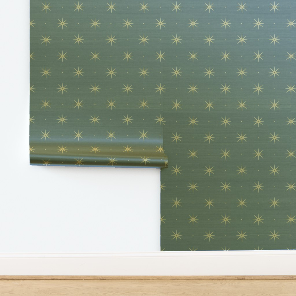 Wallpaper in Faux Grasscloth Dotty Stars In Cornflower Blue and White | Spoonflower