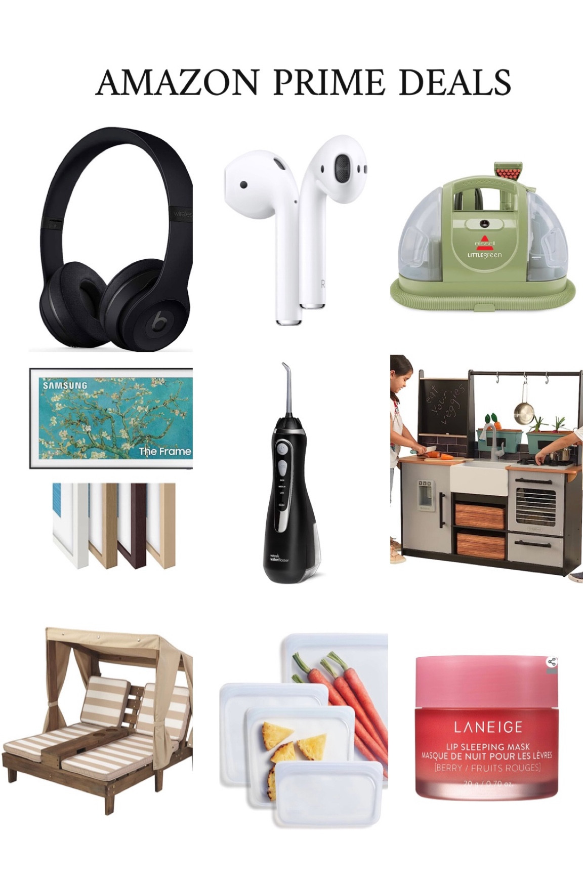 Amazon Prime day , deals, sale, water floss, Bose headphones, bissell little green, Samsung tv the frame, kids kitchen, kids outdoor lounge chairs, silicone storage bags, laneige lip sleeping mask

#LTKxPrimeDay #LTKsalealert #LTKhome