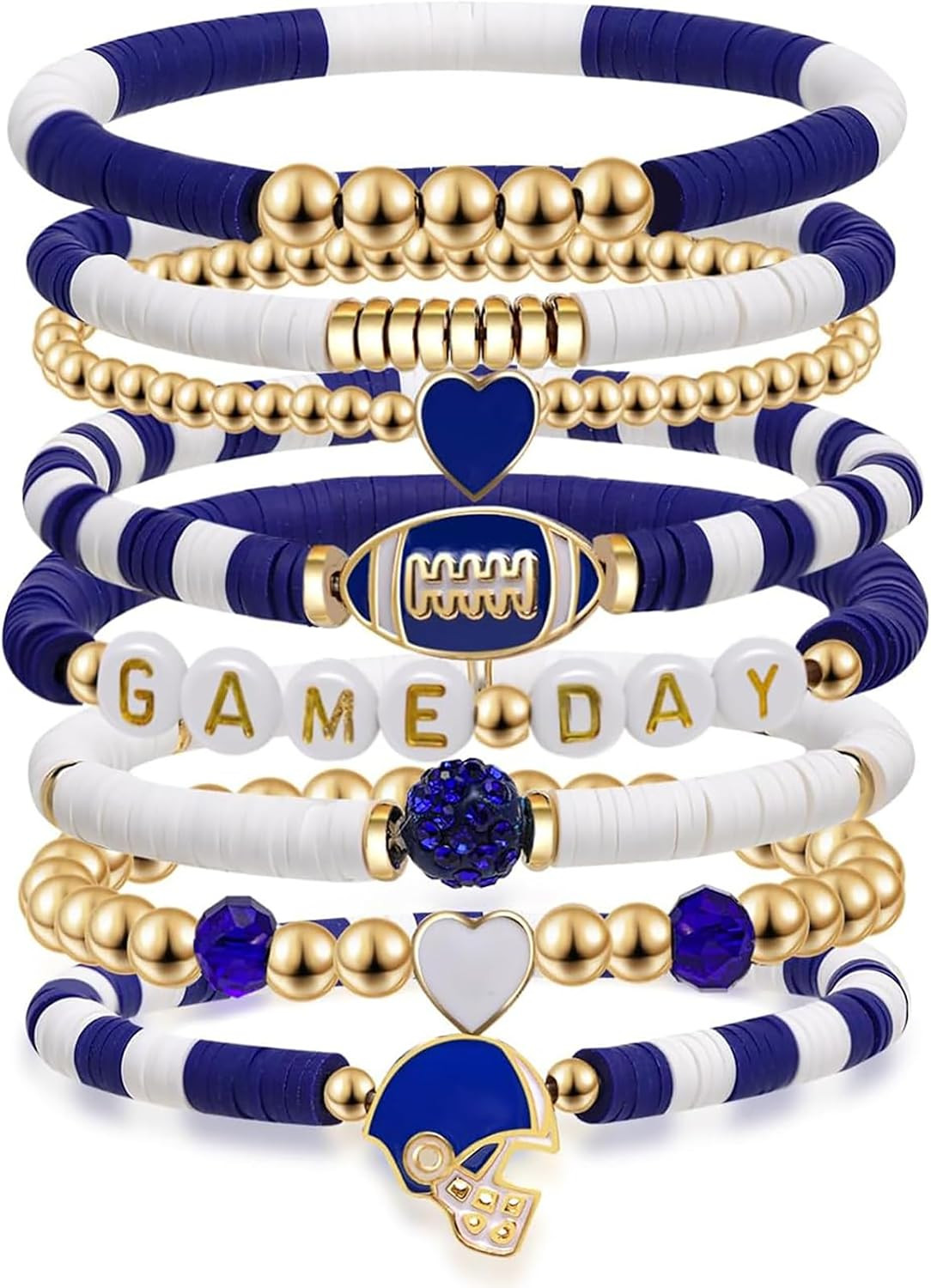 Game Day Football Charm Bracelet for Women Men,Stackable Sports Jewelry Accessories Gifts for Football Fans | Amazon (US)