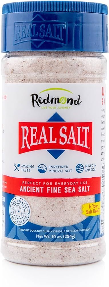 Redmond Real Sea Salt - Natural Unrefined Gluten Free Fine, 10 Ounce Shaker (1 Pack) | Amazon (US)