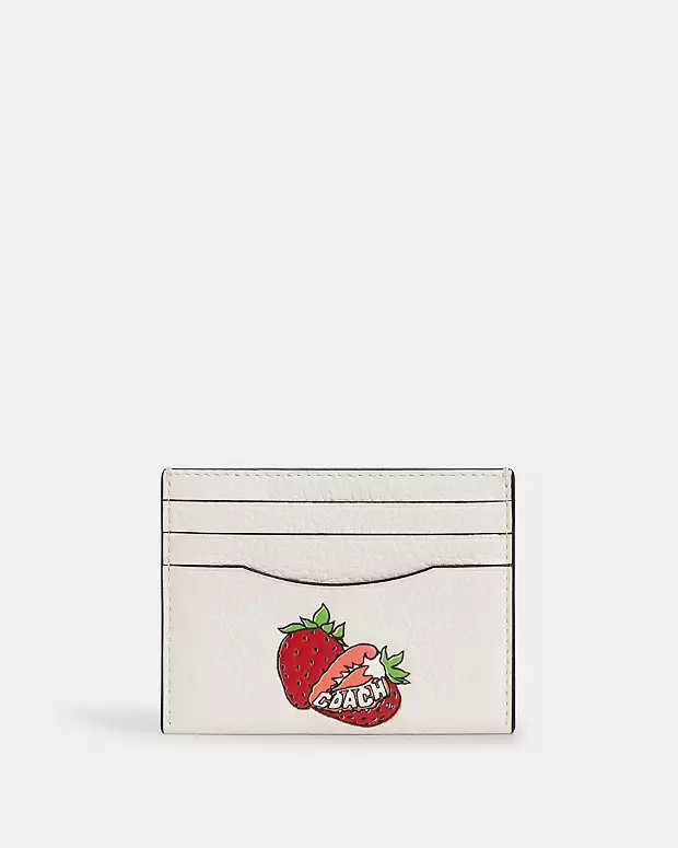 Slim Id Card Case With Strawberry Graphic | Coach Outlet US