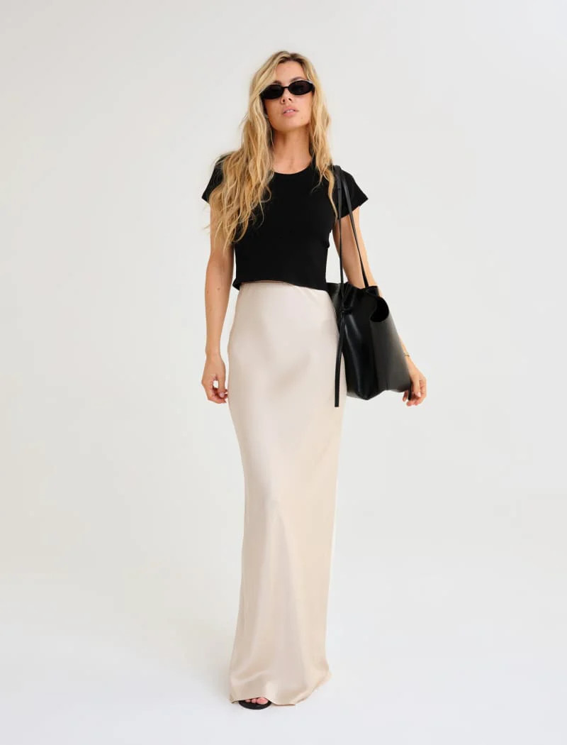 Archive Bias Maxi Skirt | Dove | Rumored