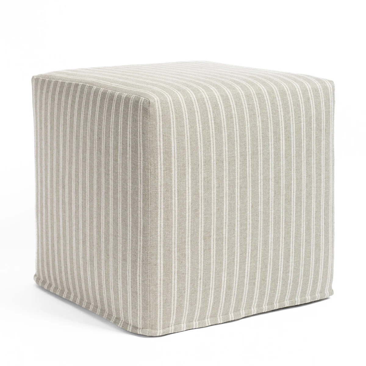 Conway Stripe 16x16 Cube Ottoman, Sage | Tonic Living