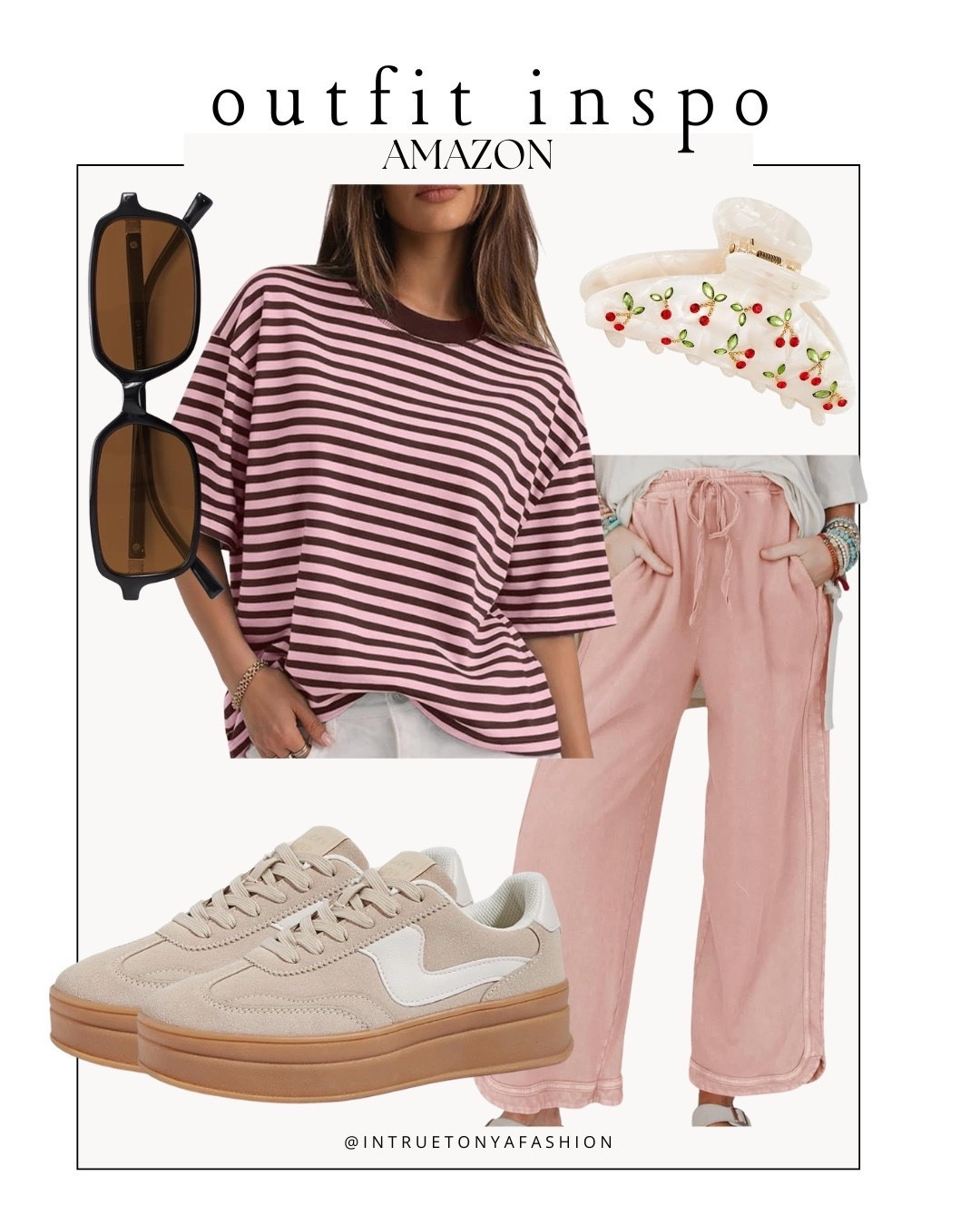 Summer outfit idea from amazon — striped oversized tee, pink sweatpants, sneakers, hair claw clip and sunglasses 






Size 6/8 summer outfit ideas, midsize summer outfit, casual summer style, effortless everyday style, Amazon fashion midsize, petite Amazon fashion, coffee run outfit, SAHM outfits for summer

#LTKootd #LTKSaleAlert #LTKPetite
