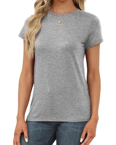 Memorose Womens Short Sleeve Tops Summer T Shirts Round Neck Causal Fashion Basic Tee | Amazon (US)