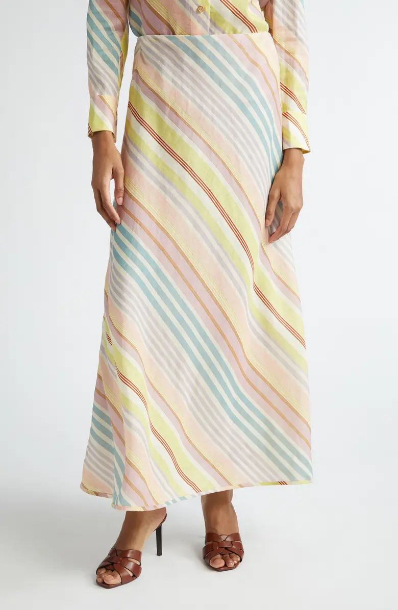 Zimmermann Halliday Bias Stripe Linen Maxi Skirt | Nordstrom | Nordstrom
