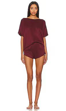 LUNYA Washable Silk Tee Set in Calliope Wine from Revolve.com | Revolve Clothing (Global)