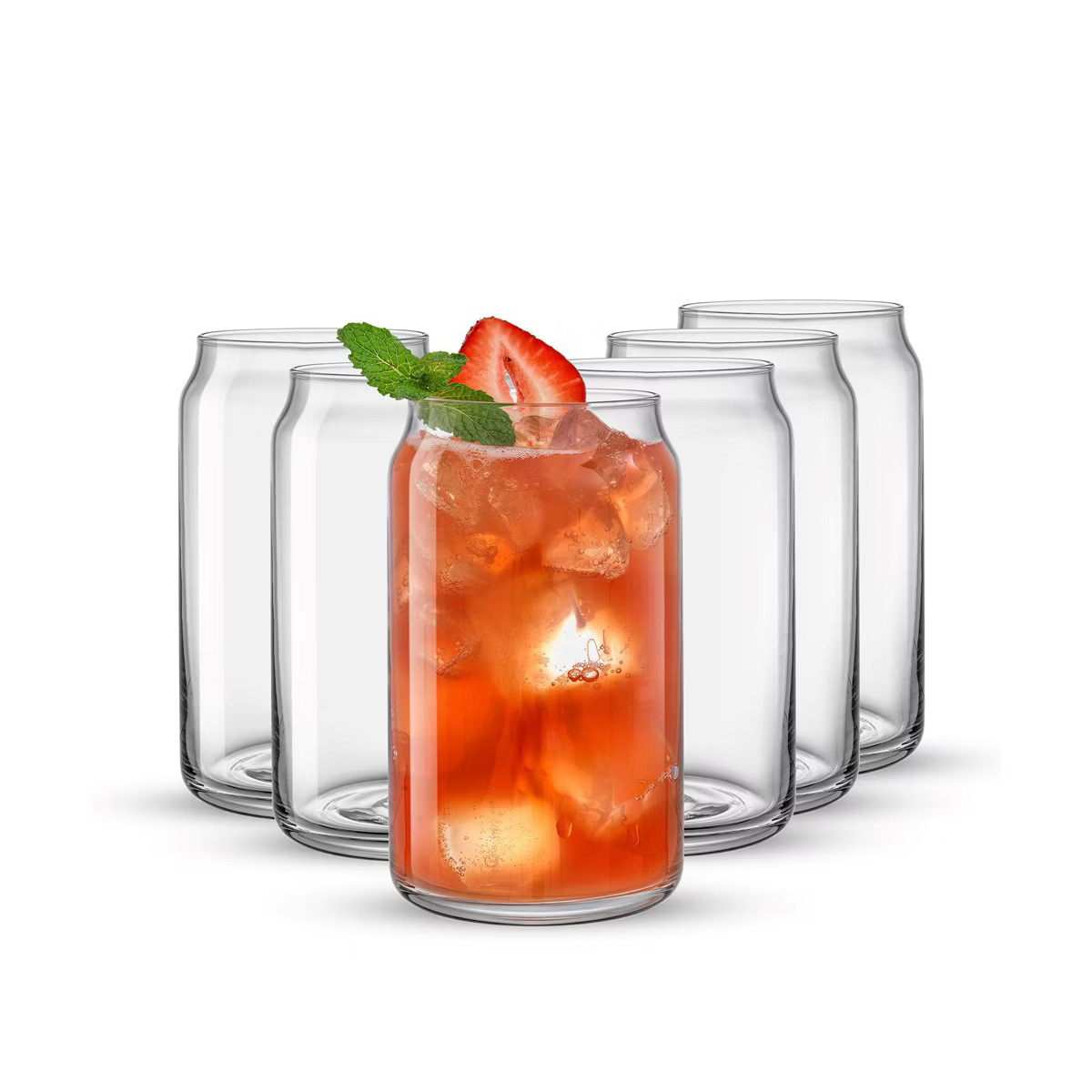 JoyJolt Classic Can Shaped Tumbler Drinking Glass Cups - 17 oz - Set of 6 Highball Drinking Glass... | Target